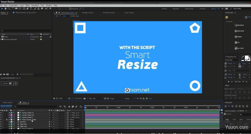 智能调整合成大小AE脚本AEscripts Smart Resize 2.0 Win/Mac 汉化版(含视频教程)