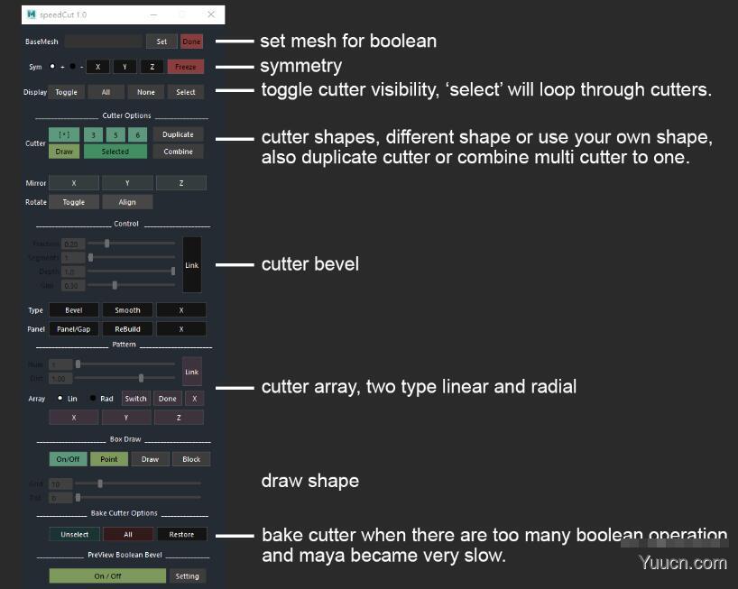 Maya超级布尔建模插件SpeedCut V1.0 最新免费版(含使用视频教程)