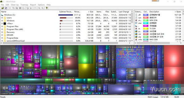 windirstat 磁盘清理工具 v1.1.2.80 中文绿色版(附使用教程)