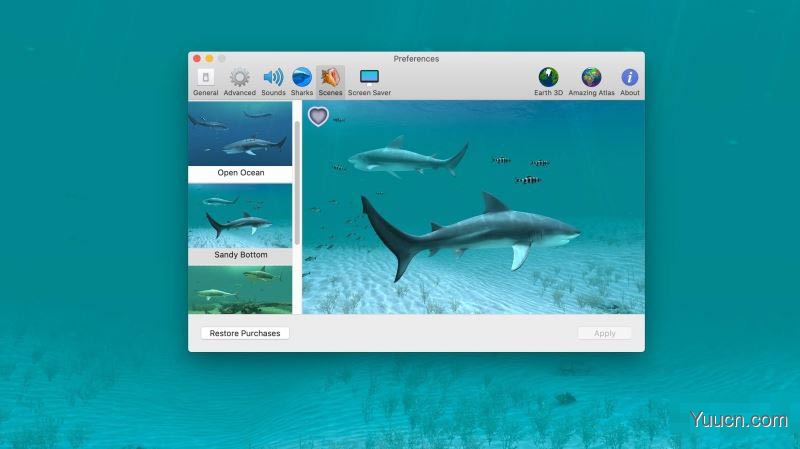 Sharks 3D(模拟鲨鱼生活习性的3D动态壁纸) for Mac v2.0.5 免激活破解版