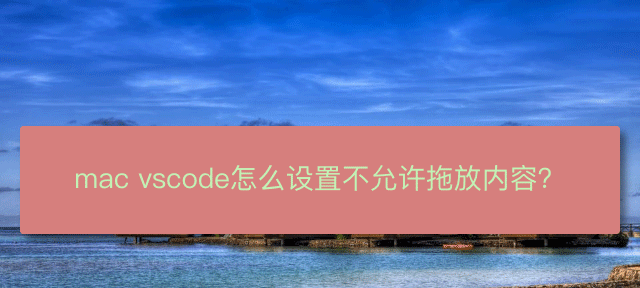 mac版vscode怎么禁止拖放内容? vscode不允许拖放内容的教程