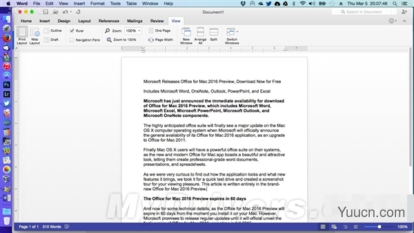 Office 2016 for Mac预览版已经放出 可免费体验 附下载地址