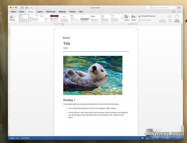 [下载]Office 2016 for Mac新预览版  Word上手体验