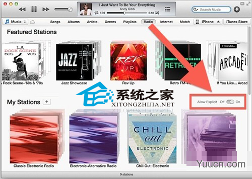 将iTunes Radio中的纯净版音乐还原为原声版音乐的方法