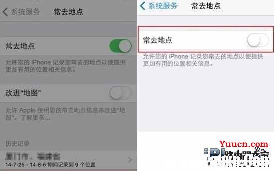 怎么关闭iPhone手机上的常去地点功能