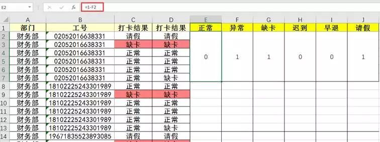 教你几分钟搞定的考勤数据!