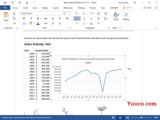 如何使用Word 2019共享Excel 2019数据