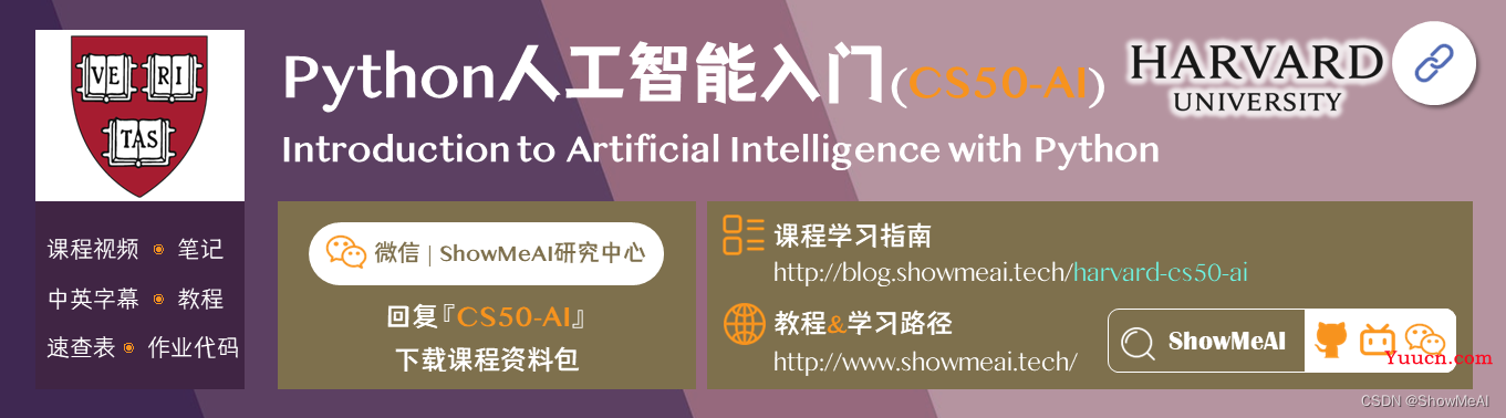 全球名校AI课程库（21）| Harvard哈佛 · Python人工智能入门课程『Introduction to Artificial Intelligence with Python』