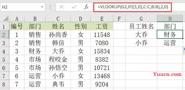 Vlookup+IF函数公式，解决Excel中逆向查找匹配问题！