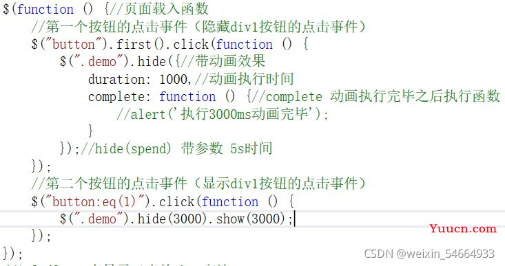 jQuery中隐藏元素的hide方法及说明