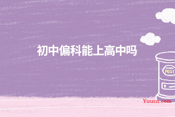 初中偏科能上高中吗