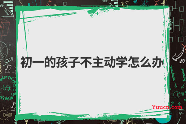 初一的孩子不主动学怎么办