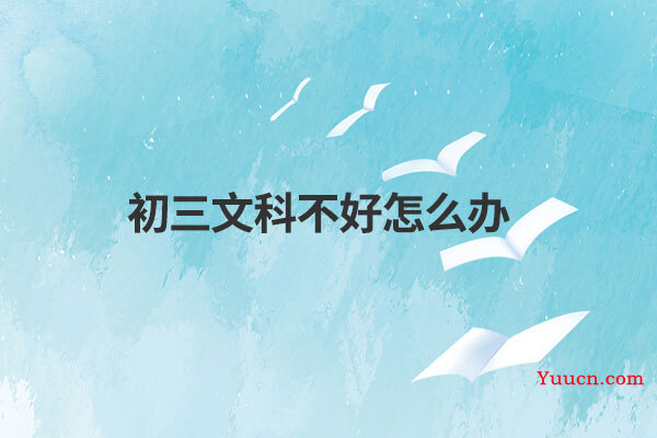 初三文科不好怎么办