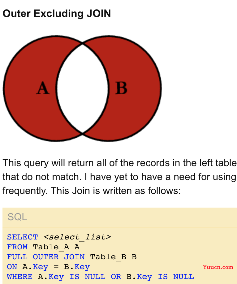 SQL 中各种连接 JOIN