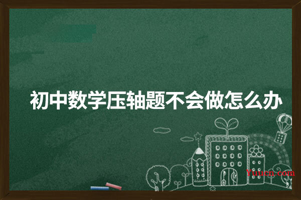 初中数学压轴题不会做怎么办