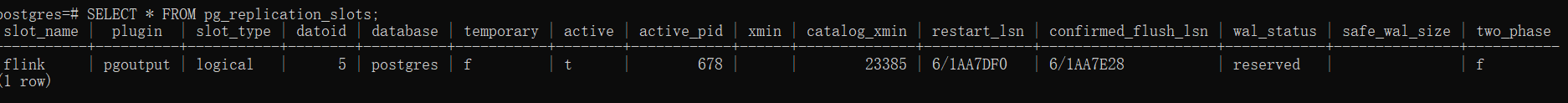 Flink CDC 监听 Postgresql表的变化