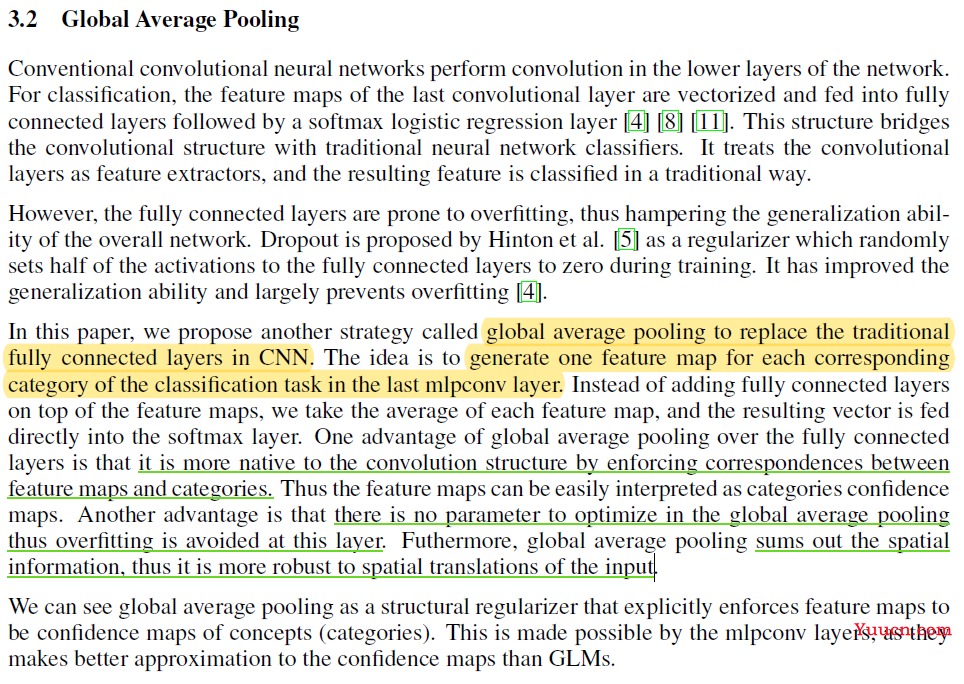 全局平均池化（Global Average Pooling）