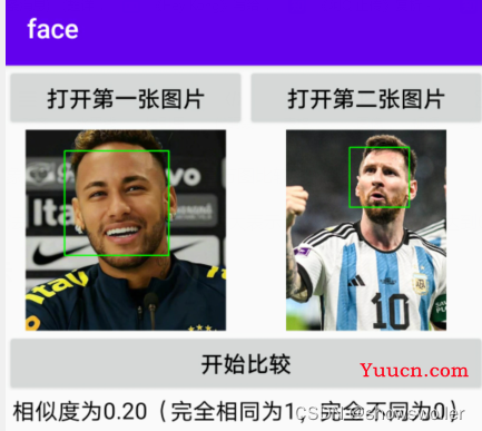 【Android App】人脸识别中使用Opencv比较两张人脸相似程度实战（附源码和演示 超详细）