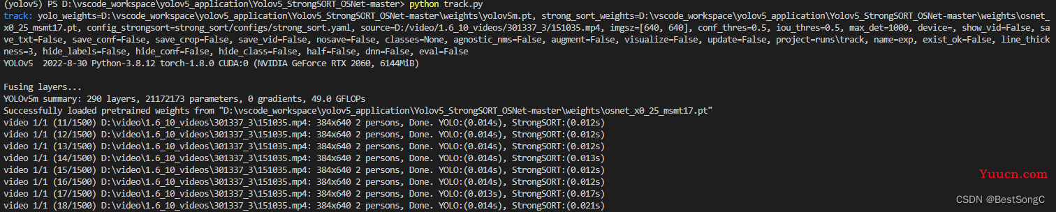 YOLOv5 + StrongSORT with OSNet