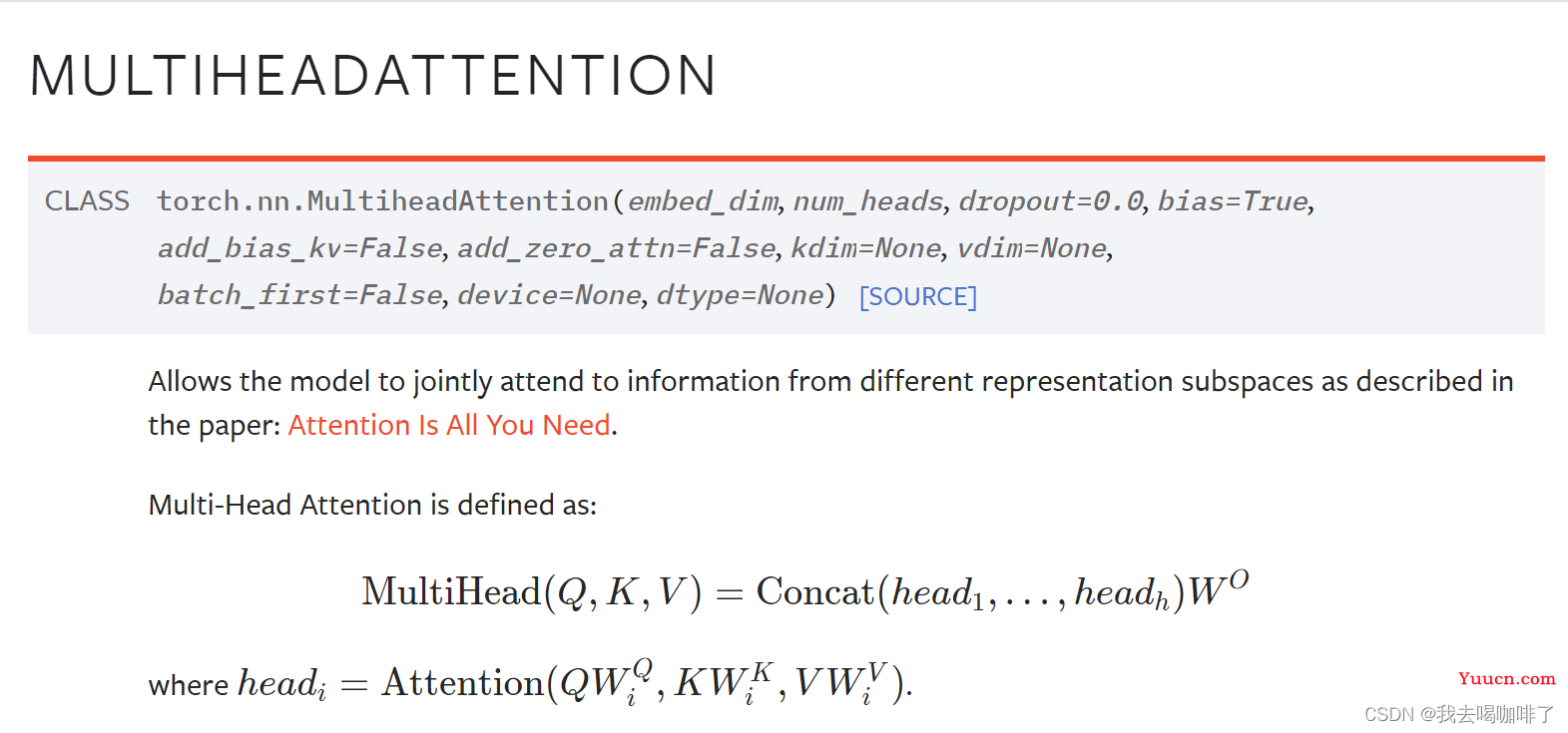 Pytorch文档解读|torch.nn.MultiheadAttention的使用和参数解析