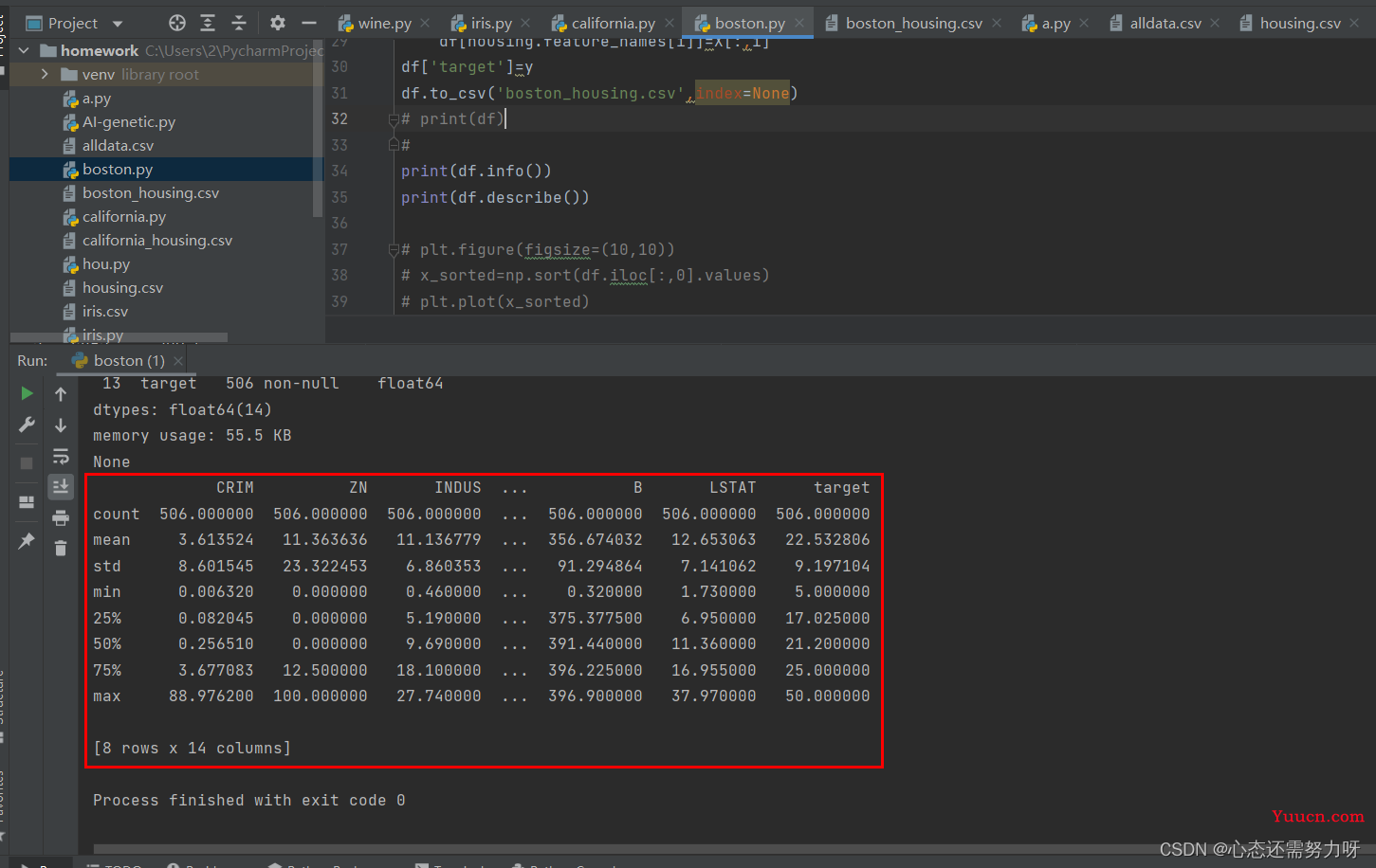波士顿房价数据集进行数据预处理和模型训练（Python）