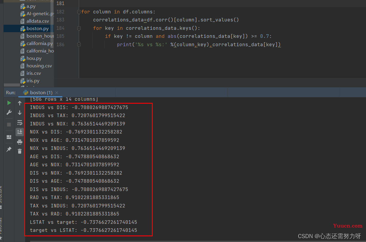 波士顿房价数据集进行数据预处理和模型训练（Python）