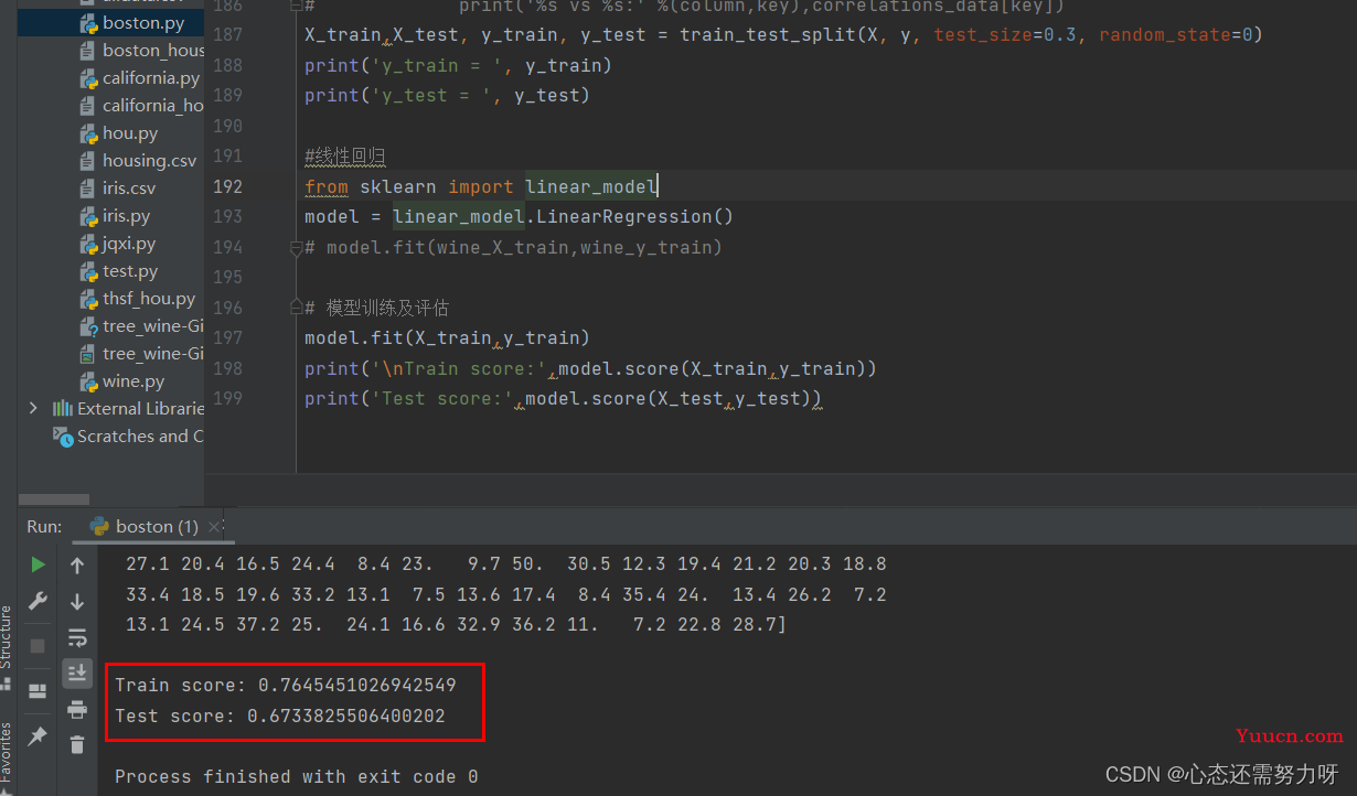 波士顿房价数据集进行数据预处理和模型训练（Python）