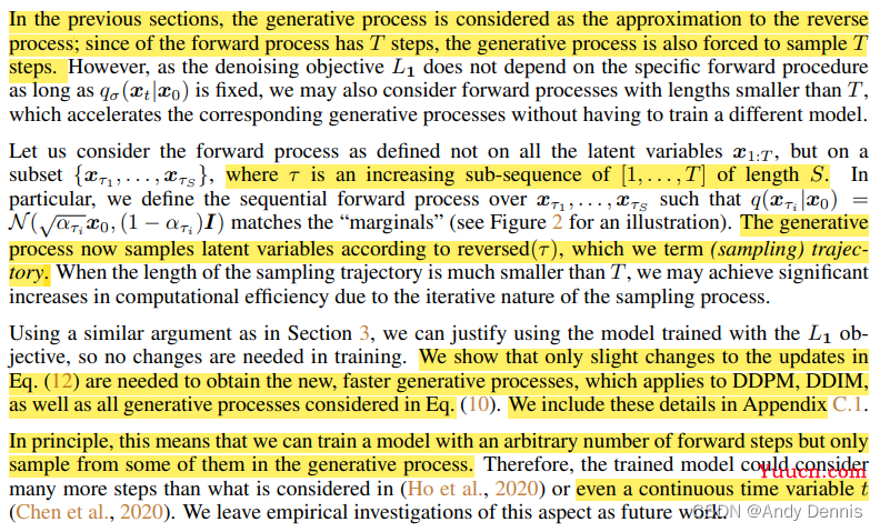 DDIM原理及代码(Denoising diffusion implicit models)