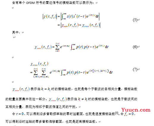 OFDM雷达信号模糊函数MATLAB仿真分析