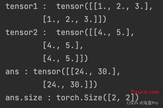 【Pytorch】torch. matmul()