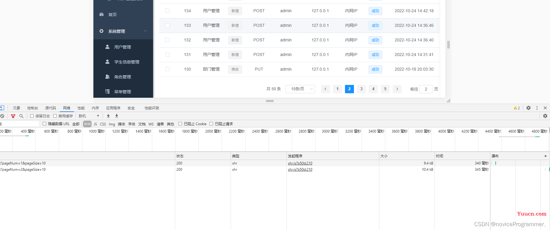 若依数据分页功能的实现