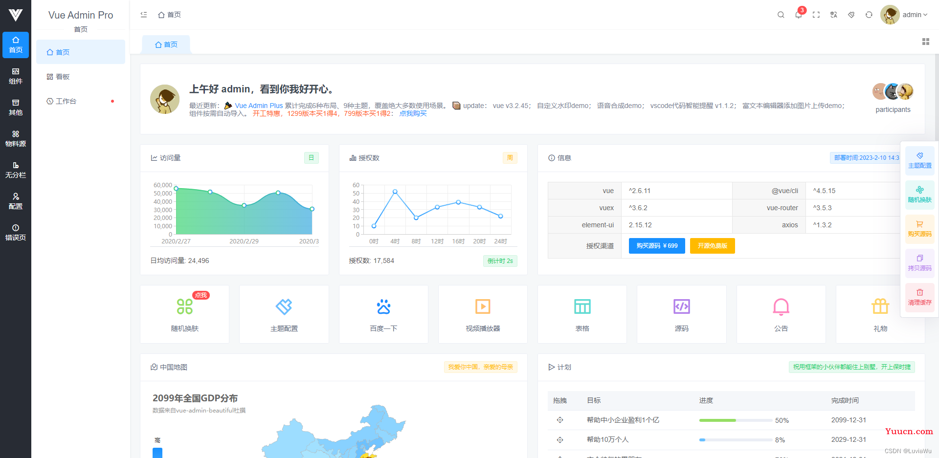 【VUE】vue3.0后台常用模板