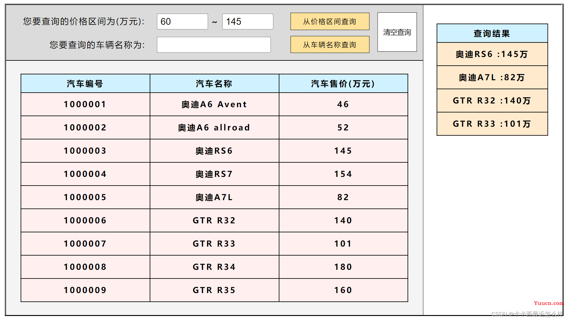 【JavaScript 进阶教程】汽车商城根据价格区间筛选车辆案例