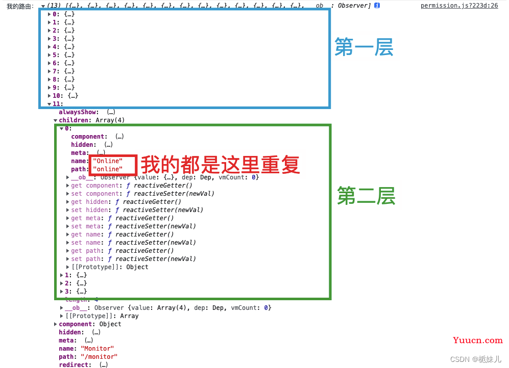 【vue+router】解决路由重复警告：[vue-router] Duplicate named routes definition