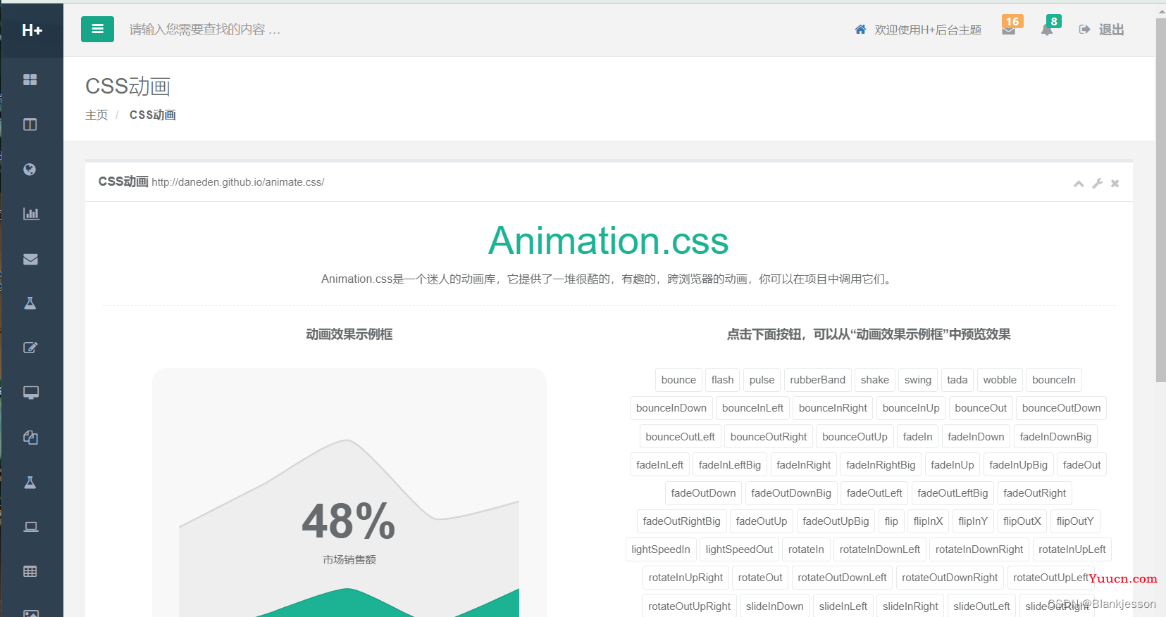 后台管理系统前端模板（html + CSS + JavaScript）