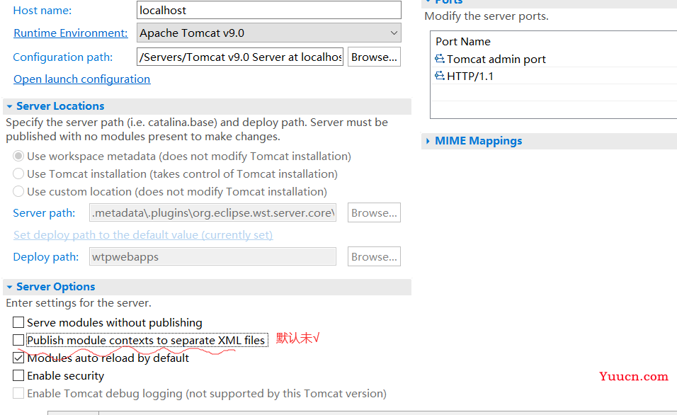 Server Tomcat v9.0 Server at localhost failed to start问题