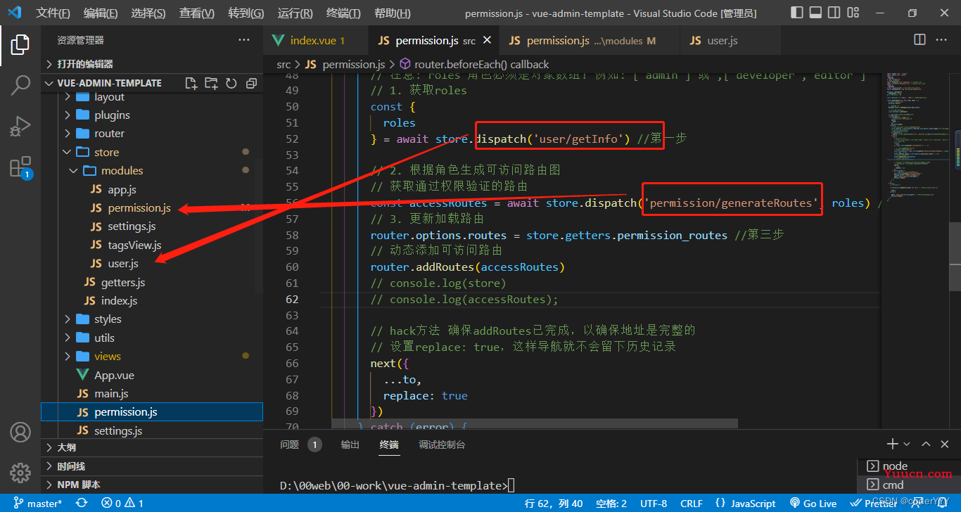 Vue实现角色权限动态路由详细教程，在vue-admin-template基础上修改，附免费完整项目代码