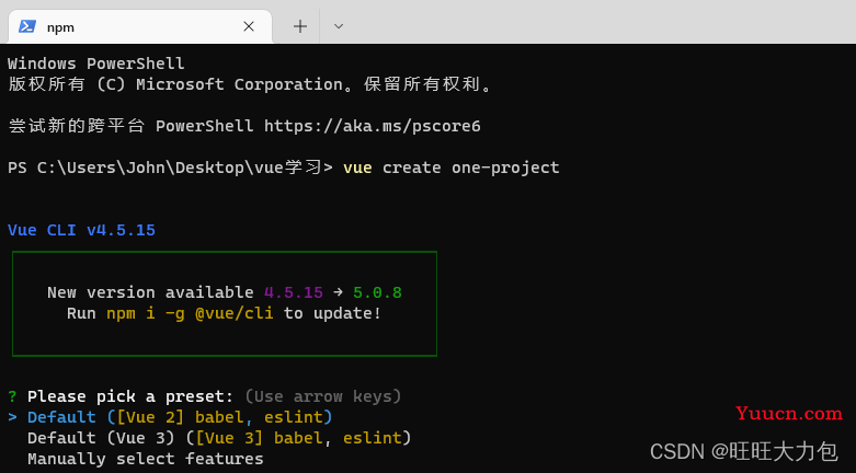 Vue-CLI的安装、使用及环境配置（超详细）