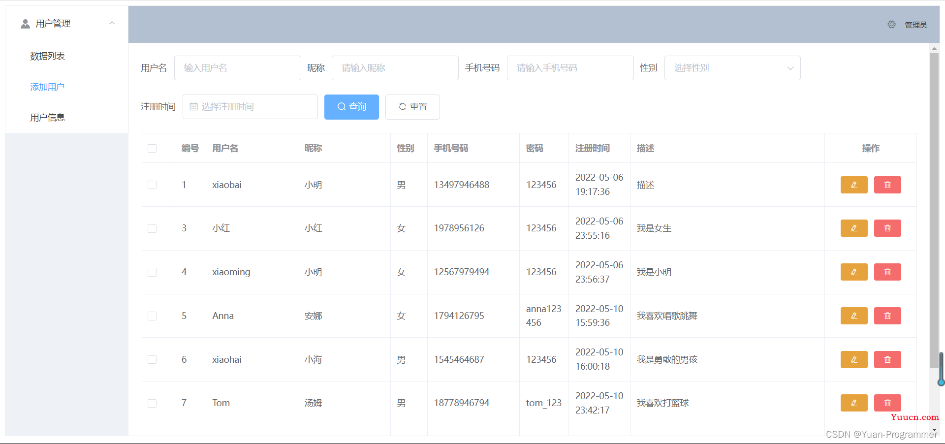 SpringBoot+Vue实现简单用户管理平台第一篇（后端接口设计）