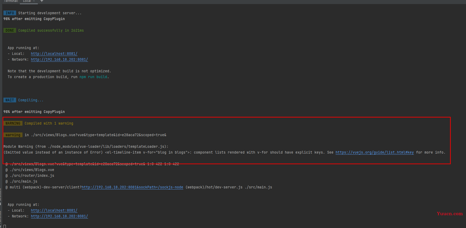 component lists rendered with v-for should have explicit keys