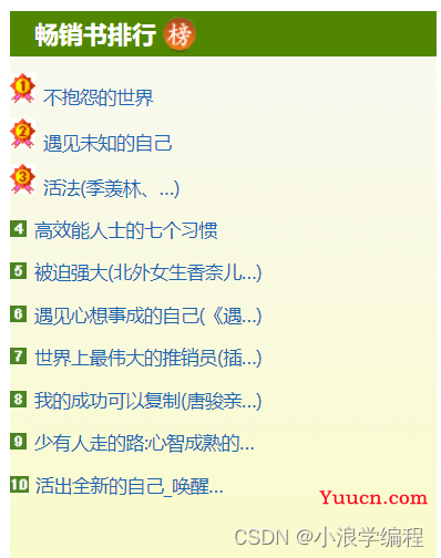 【前端客栈】使用CSS实现畅销书排行榜页面