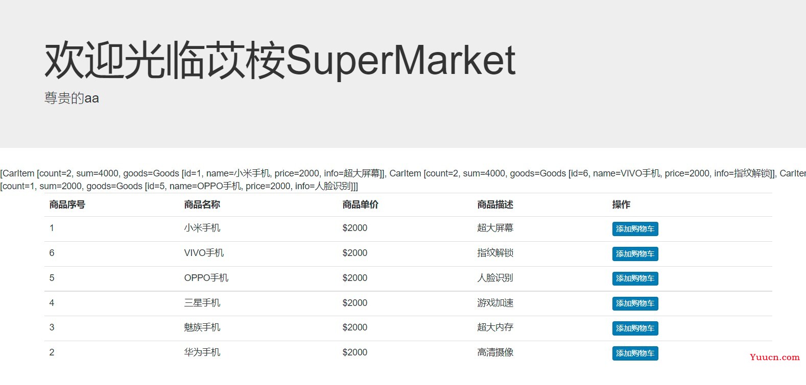 JavaWeb购物车项目