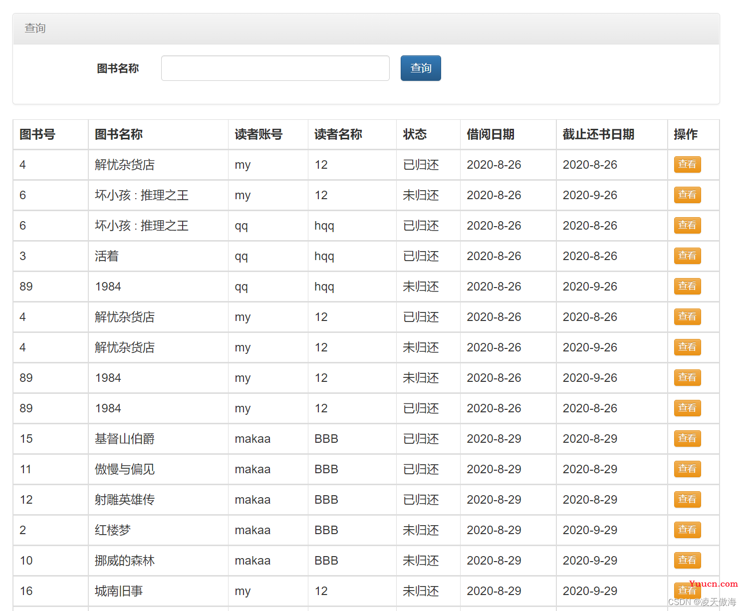 JavaWeb期末大作业——图书管理系统