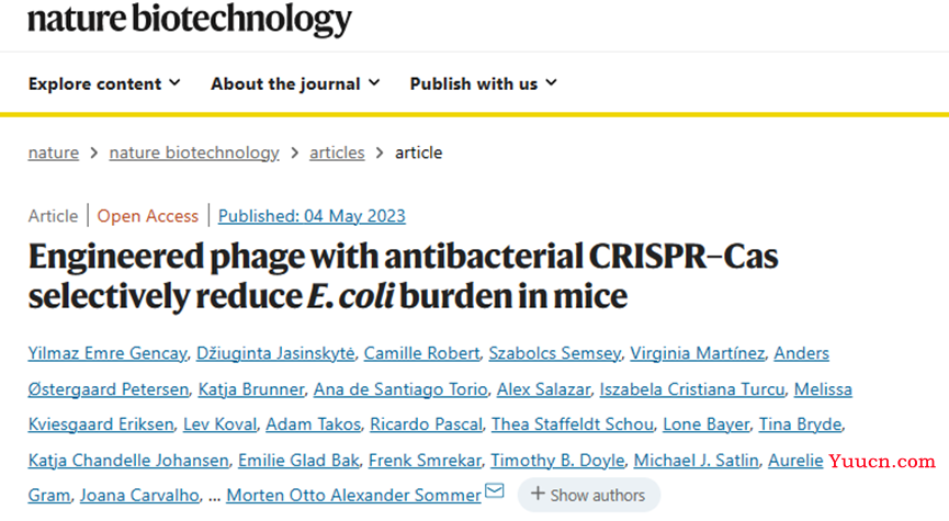 Nat Biotechnol –精准 CRISPR-Cas噬菌体疗法将为重症感染患者带来福音