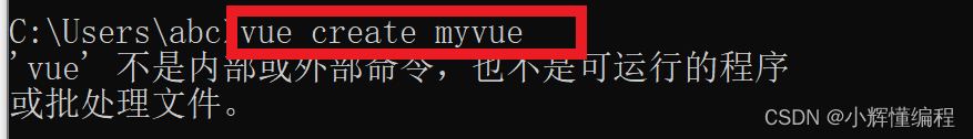 关于安装完vue脚手架后找不到vue问题